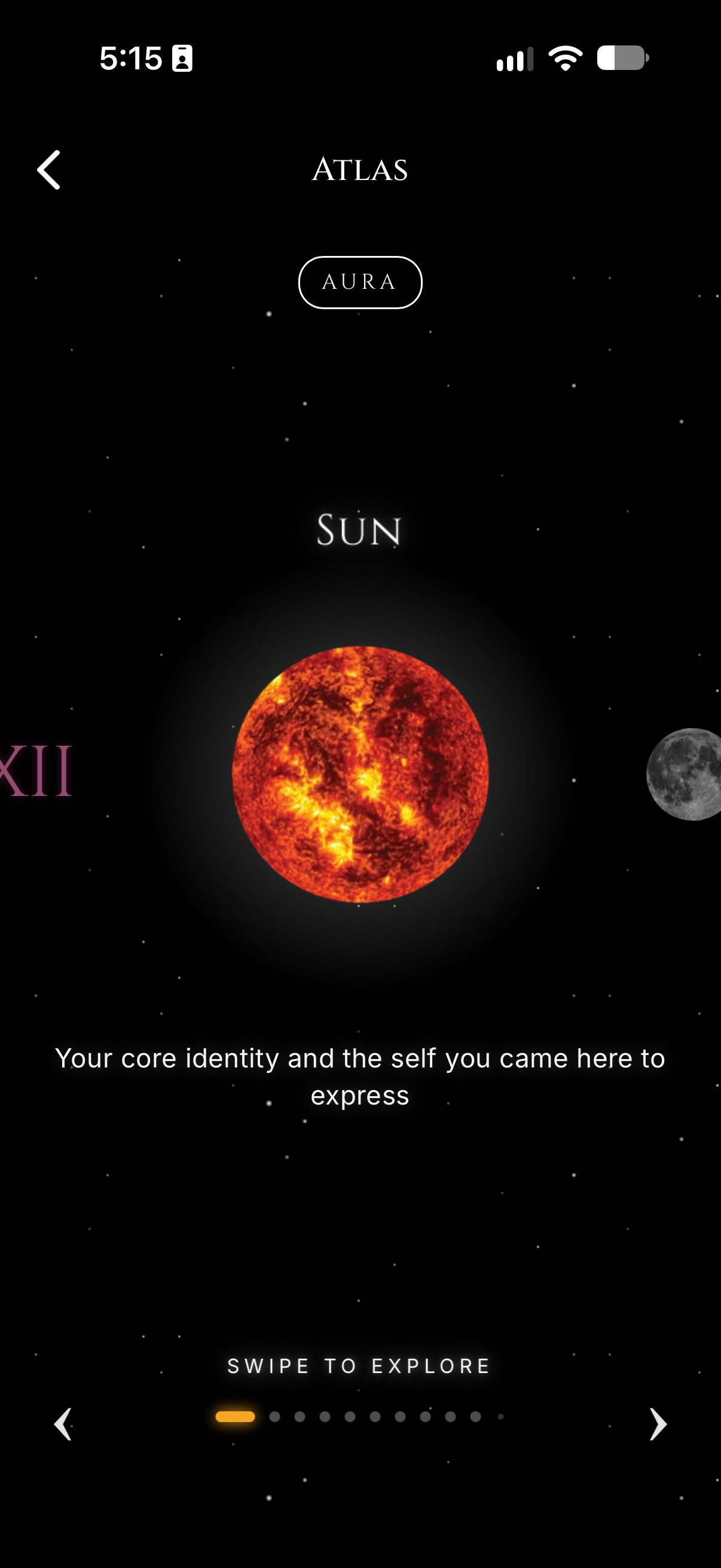 Stars ATLAS Sun — your core identity and self-expression