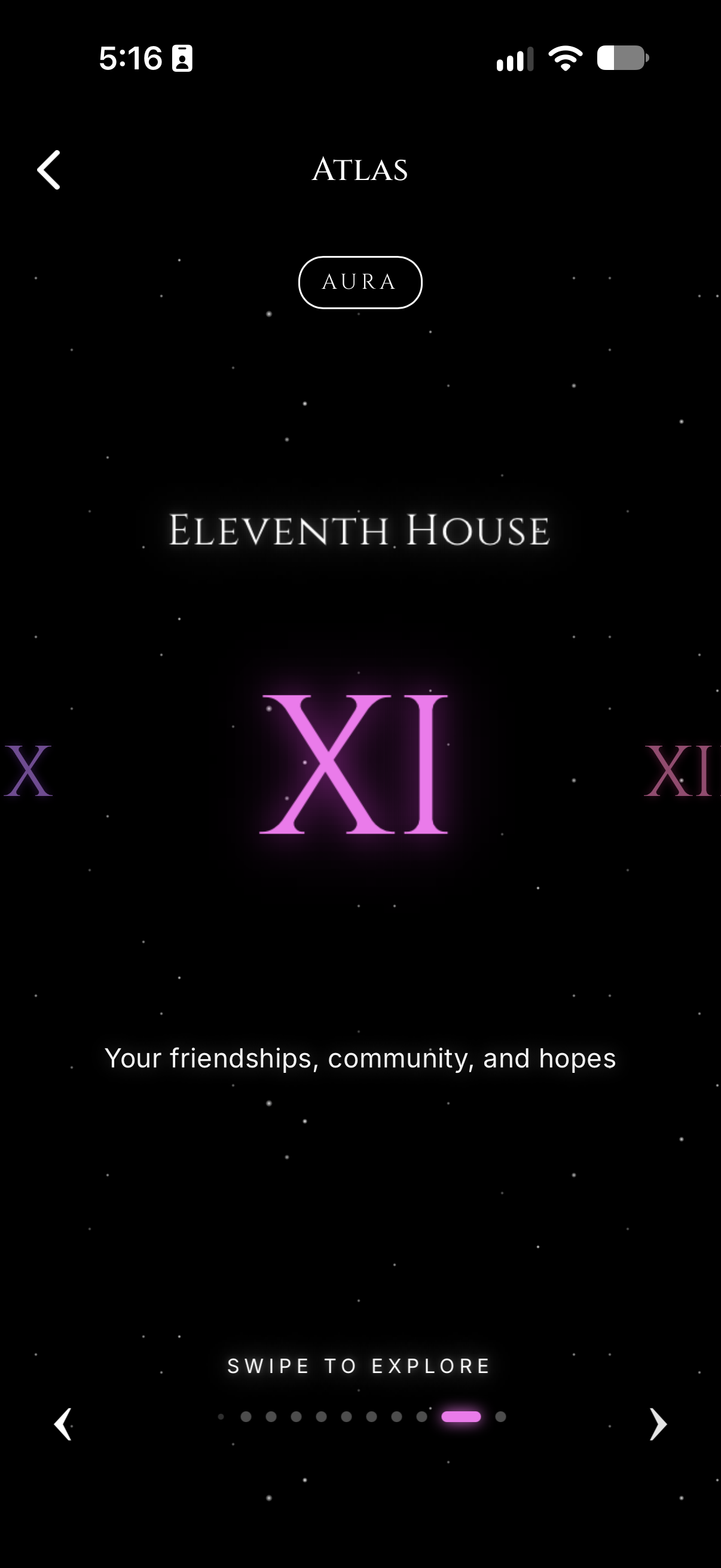 Stars ATLAS Eleventh House — your friendships, community, and hopes